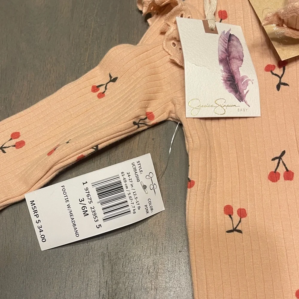 🎀 NEW! • Jessica Simpson • Zippy Sleeper with Headband | 3-6 months - Picture 5 of 5